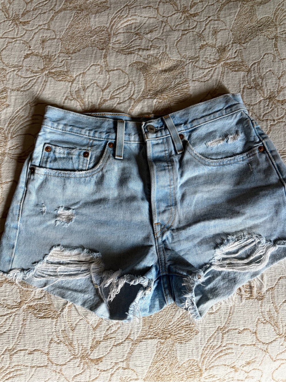 Levi’s 501 Light Wash Distressed Women's Denim Shorts